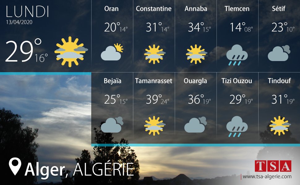 TSA Algérie on Twitter "La météo en temps réel sur https//t.co