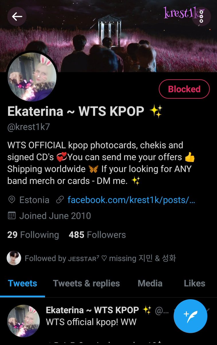exposing  @krest1k7 on twt, fb, ebay, mercari @/huckfinn for selling overpriced kpop merch AND unofficial merch for unbelievable prices: