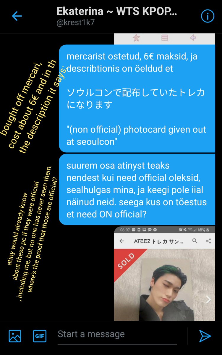 so I dmed them about this item, we spoke the same language so I thought they'd listen to me not like other people they just block right away. but they started to be so rude to me. I got the ss, usernames and links for proof from  @Inamura_Yumi! (cont.)