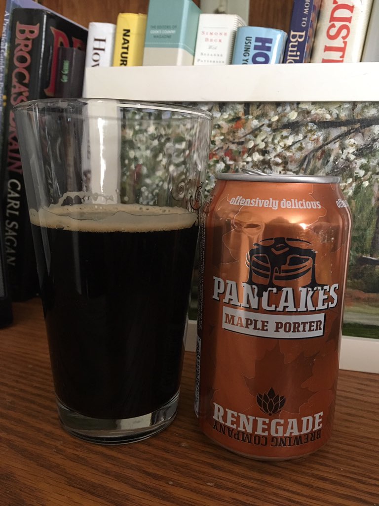 Started off Easter with an appropriate festive brunch beer, the @RenegadeBrewing Pancakes Maple Porter left from our trip to #Denver last fall. Yum. #CraftBeer #breakfastbeer #BeerForStrangeClimates #SommBeer #HappyEaster2020