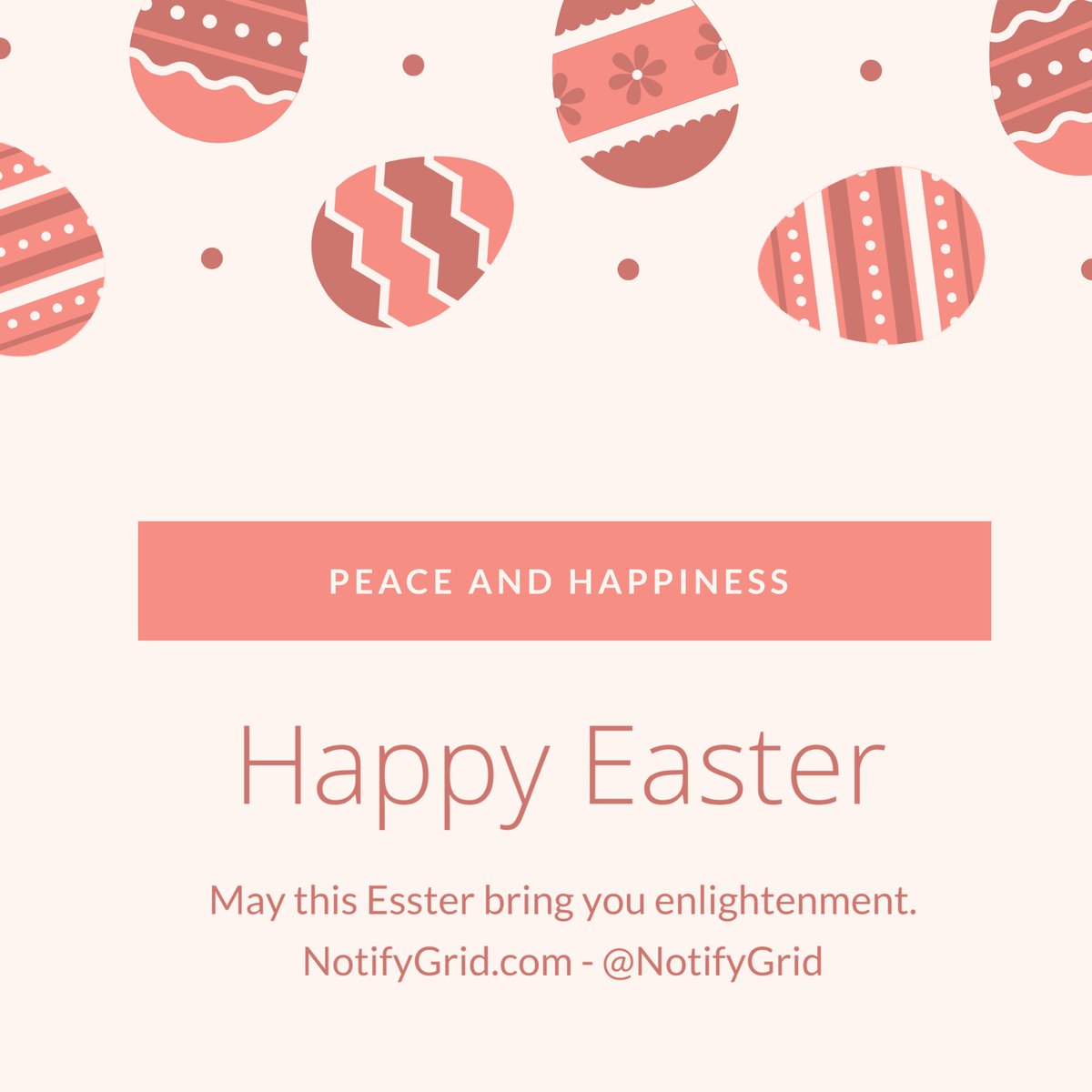 NotifyGrid's tweet photo. Happy Easter🐣 - on behalf of the entire #NotifyGrid team! Join Us to always get Notified on what’s happening Next! @NotifyGrid #Easter #happyeaster #easter2020 https://t.co/GOCSLWqNnE
