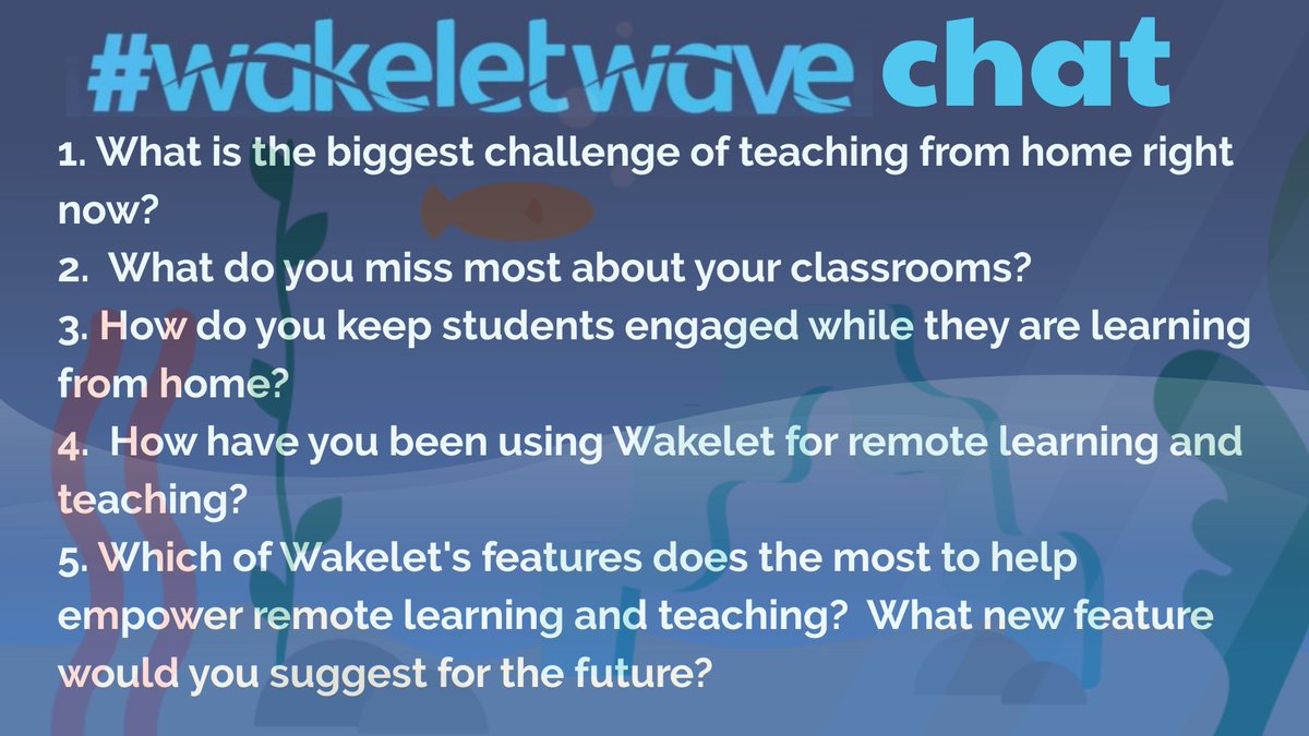lieberrian's tweet photo. Don't miss our next global #wakeletwave twitter chat happening this Thursday, and it's all about #remotelearning.
I'm hosting with guests @jlo731 and @SalleeClark at 9pm EST, and @IleneWinokur is chatting with @ChhillarManju and @ashe333 at 5pm GMT. https://t.co/mpCLvyItrQ