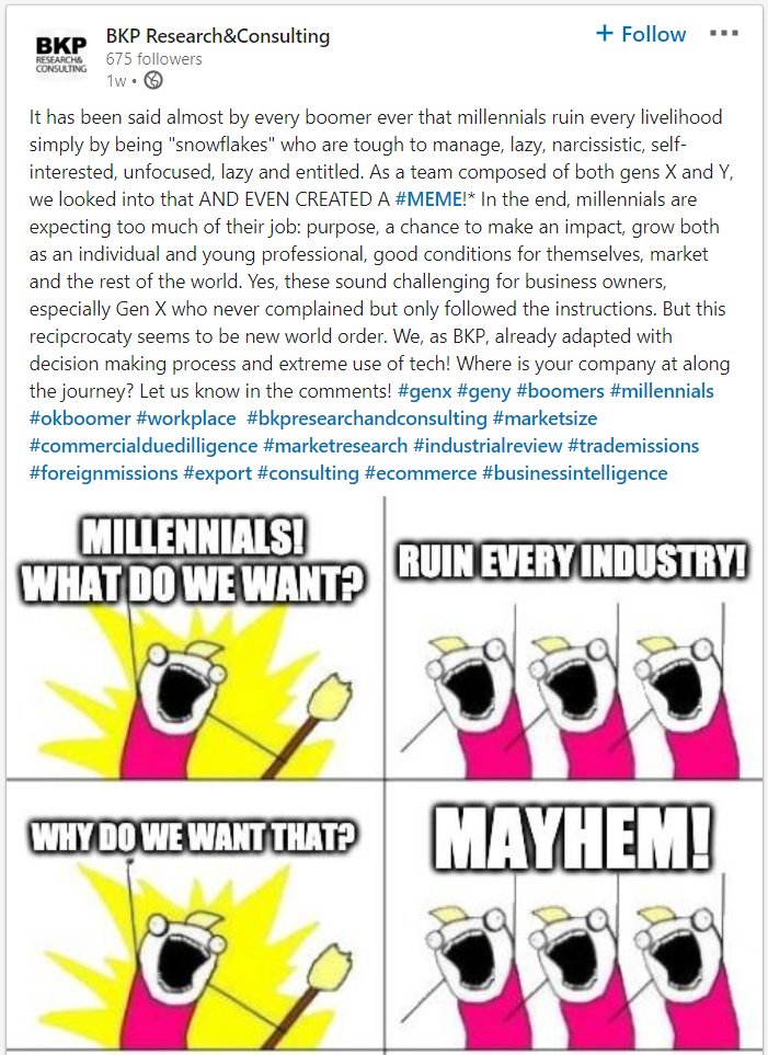 linkedin is really into millennial hating right now because that makes sense