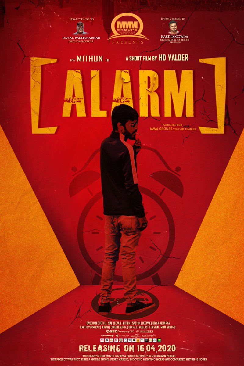 Karthik1423's tweet image. #MMMGroup new short film "Alarm" releasing on the 16th. Pls do support