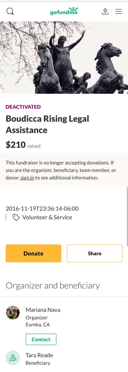 This is bizarre too.A defunct GoFundMe linked by Tara Reade which benefits...herself? https://twitter.com/taramccabe94/status/800750269633966081?s=19