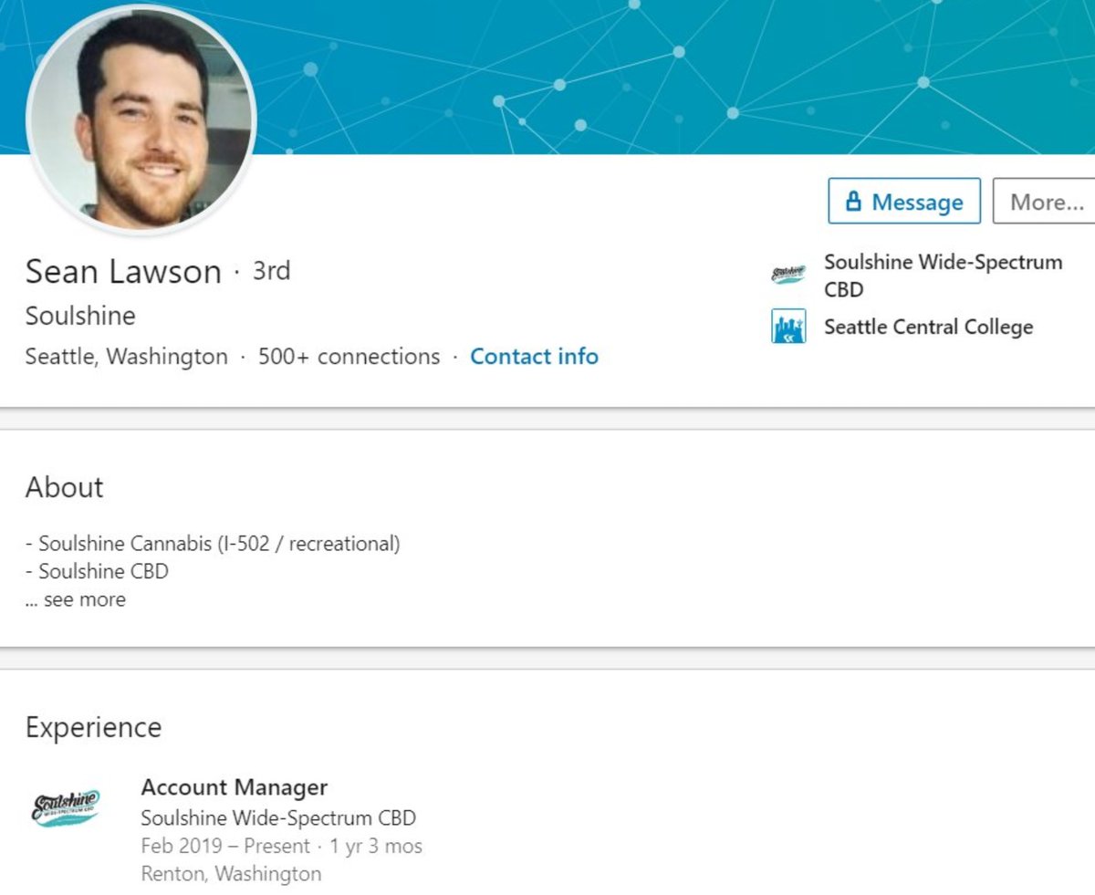 Sonic Science is listed as Online store but they have the address 400 Broad St, Seattle, WA 98109 is Space NeedleSean Lawson is the Account Manager @ Soulshine & is also listed on the Sonic Science website as a key employee  $GRNF  https://www.soulshinecannabis.com/locator/&... href=