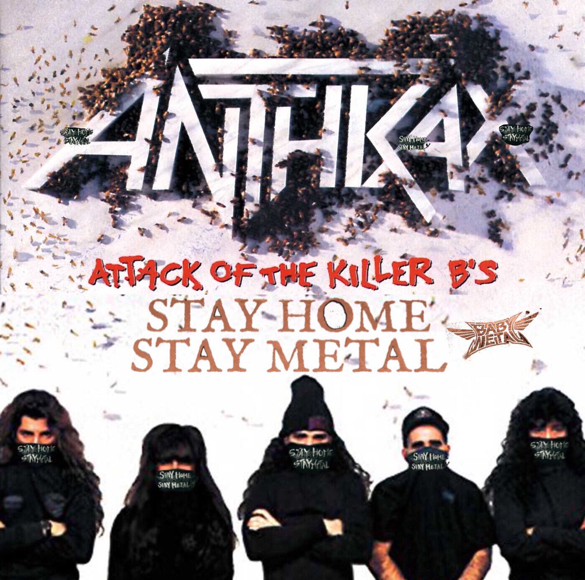 2ruMetal's tweet photo. アンスラックスにもSTAY METALマスクを! ( ゚∀゚)・∵ブハッ!!
#STAYHOME
#STAYMETAL
#ANTHRAX
#AttackoftheKillerBs
#BABYMETAL https://t.co/brdiP6Y6JP