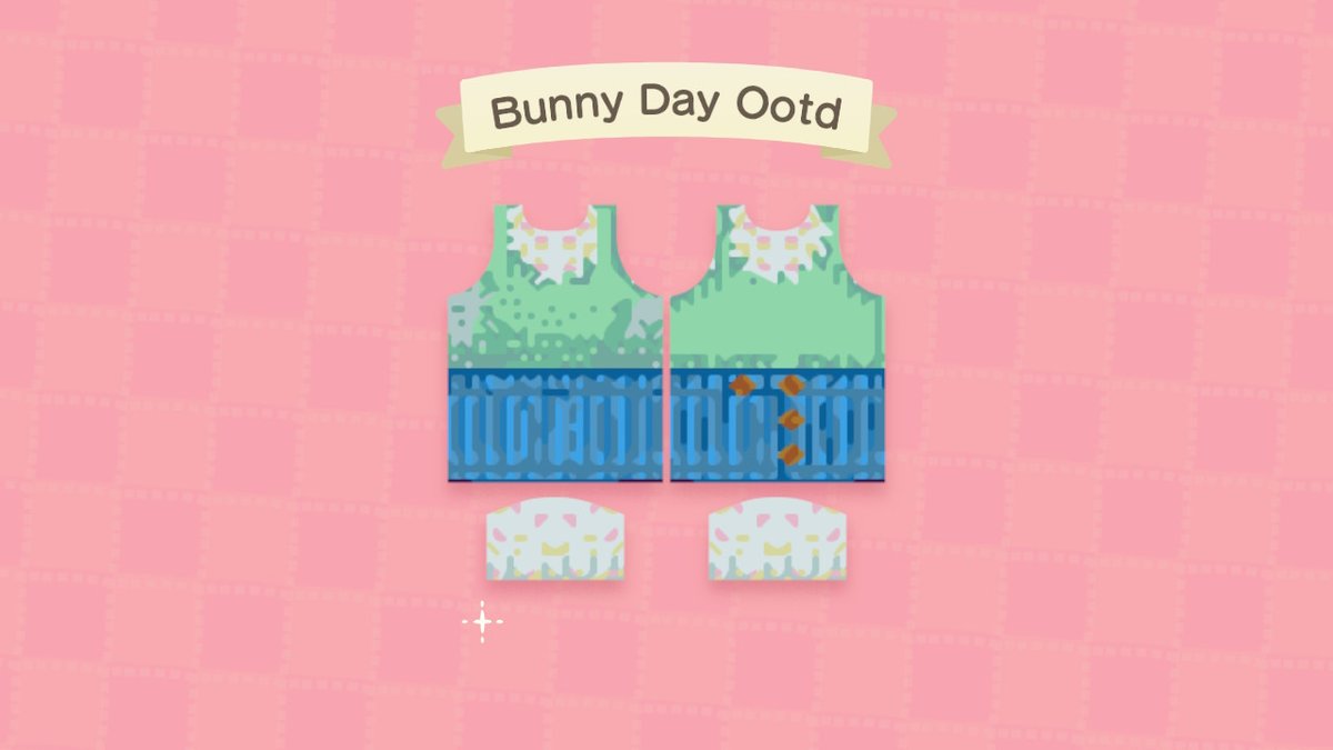 Cherubnook's tweet photo. Sorry I always finish designs at night. I want better pics of them! But heres my #ootd for bunny day 😊😊 #acnh #QRcodes #ACNHDesign #ProDesigns https://t.co/K93V2xMsHV