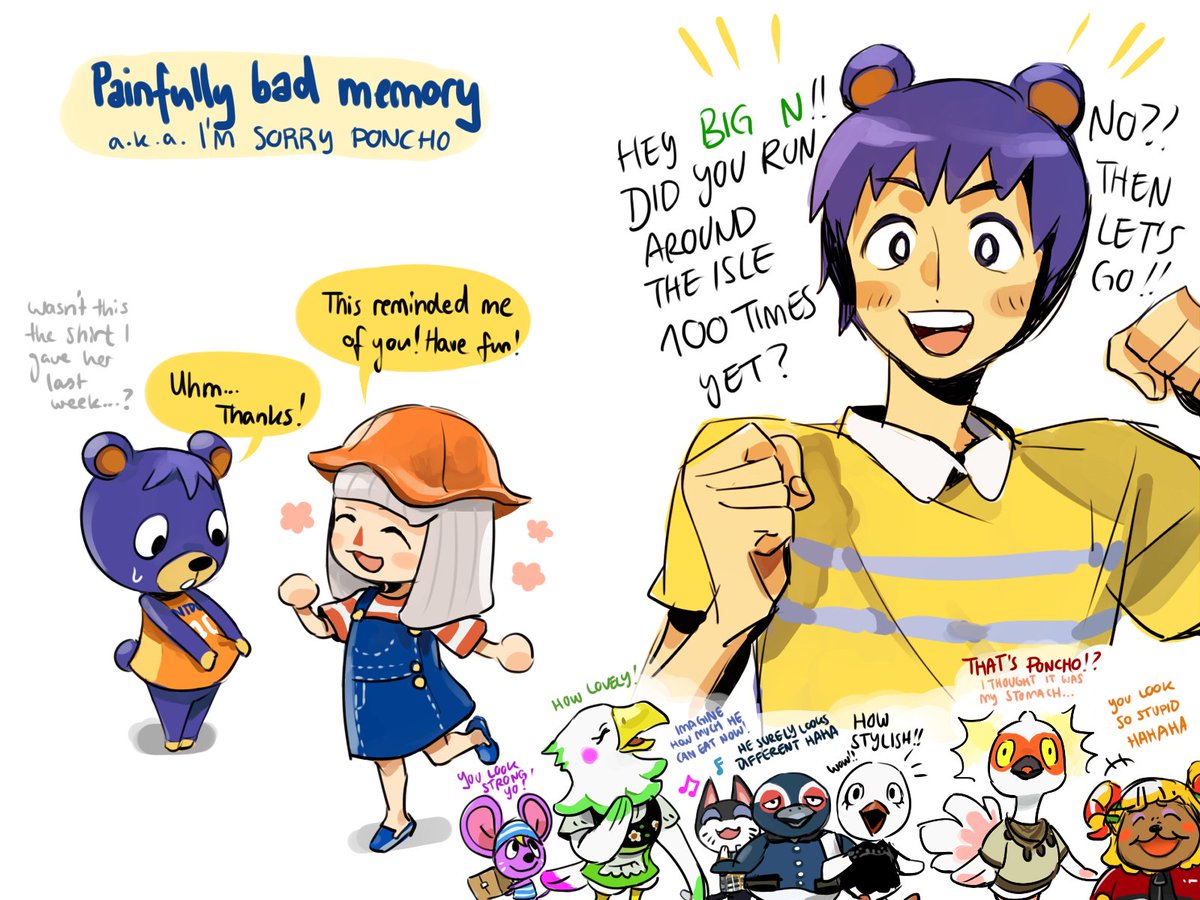 poncho is my favourite villager!!!!
also pls don't expect any art from me, i still have to shake some trees