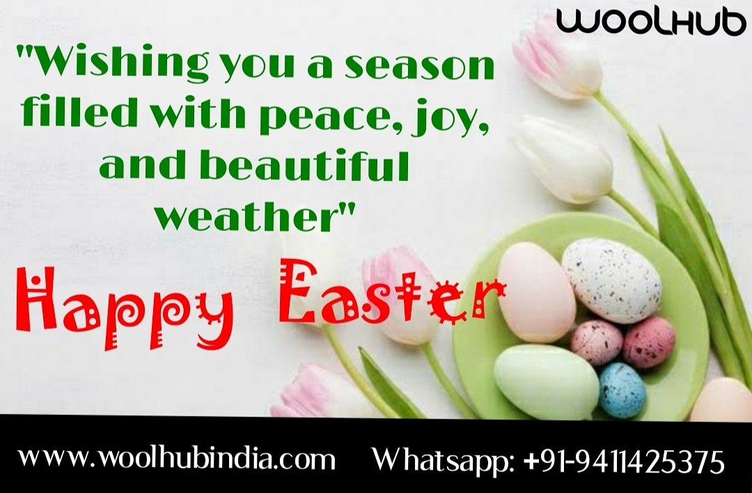 Woolhub's tweet photo. Wishing you a happy Easter full of blessings.May the festive occasion bring peace &amp; joy in your life and give strength and patience to fight the #COVID-19 pendemic. #WoolHub # Easter https://t.co/5yPEfrZHad