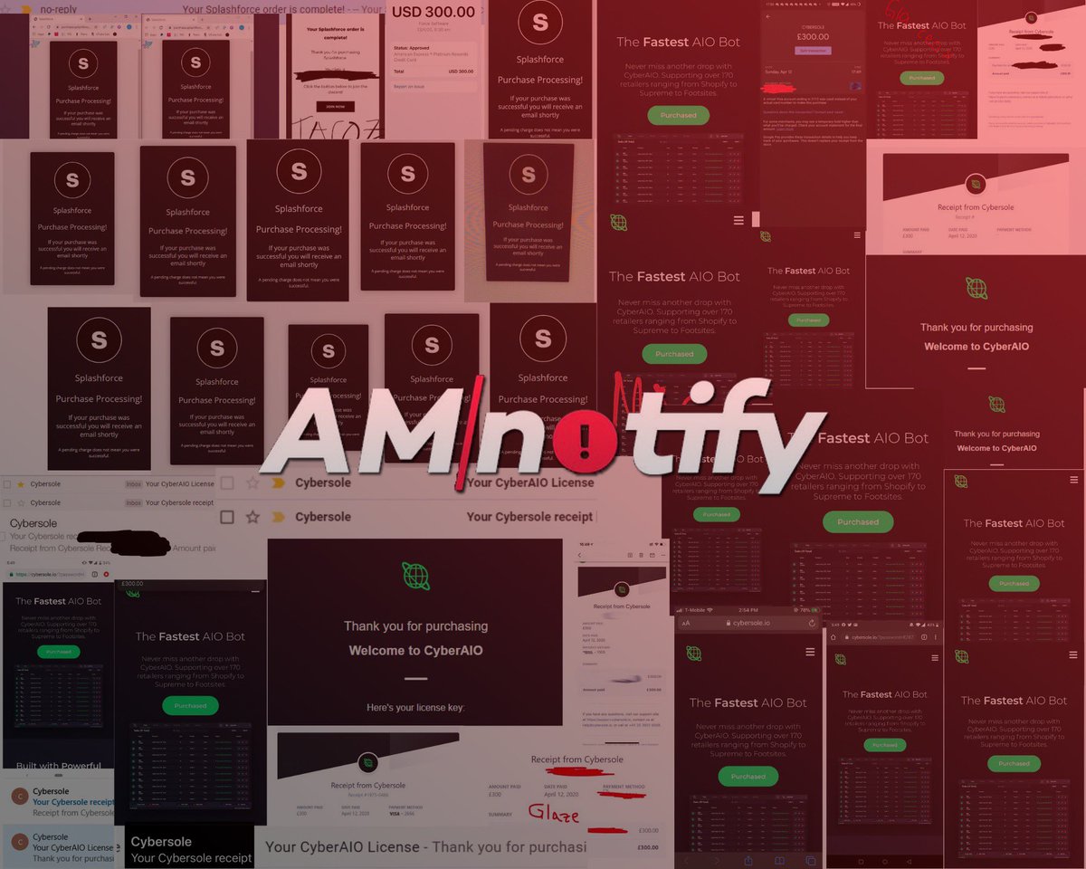 AMNotify's tweet image. Members cooked the recent bot restocks, we secured 35+ copies of Cybersole and 15+ copies of Splashforce. Thanks to our partner @RestockFlippers

To celebrate we are giving away 1 membership of both AMNotify and RestockFlippers.

To enter:
Follow both accounts, RT and like! ❤️
