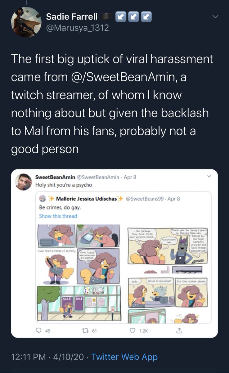 I haven’t done the research to see if this Sadie person isn’t full of shit (and let’s face it, they calling Pewdiepie a “Nazi-promoter” is suspect enough.)But Sadie says the first wave came from some account I never heard of before.