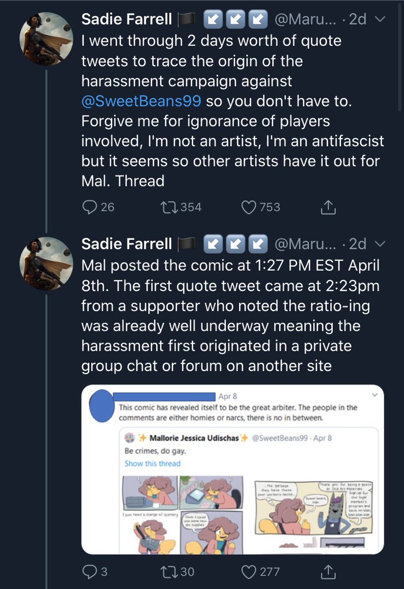 There’s more to this thread, but I don’t really have comments about it. It’s a lot of 4chan-n-reddit-did-this-and-r-bad, I took shots of the entire thread just in case you’re blocked & want context.TL;DR These people are DYING to paint you all as transphobic & racist. 5/5