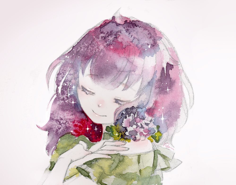 Smile With Flowers 花と笑う れんのイラスト