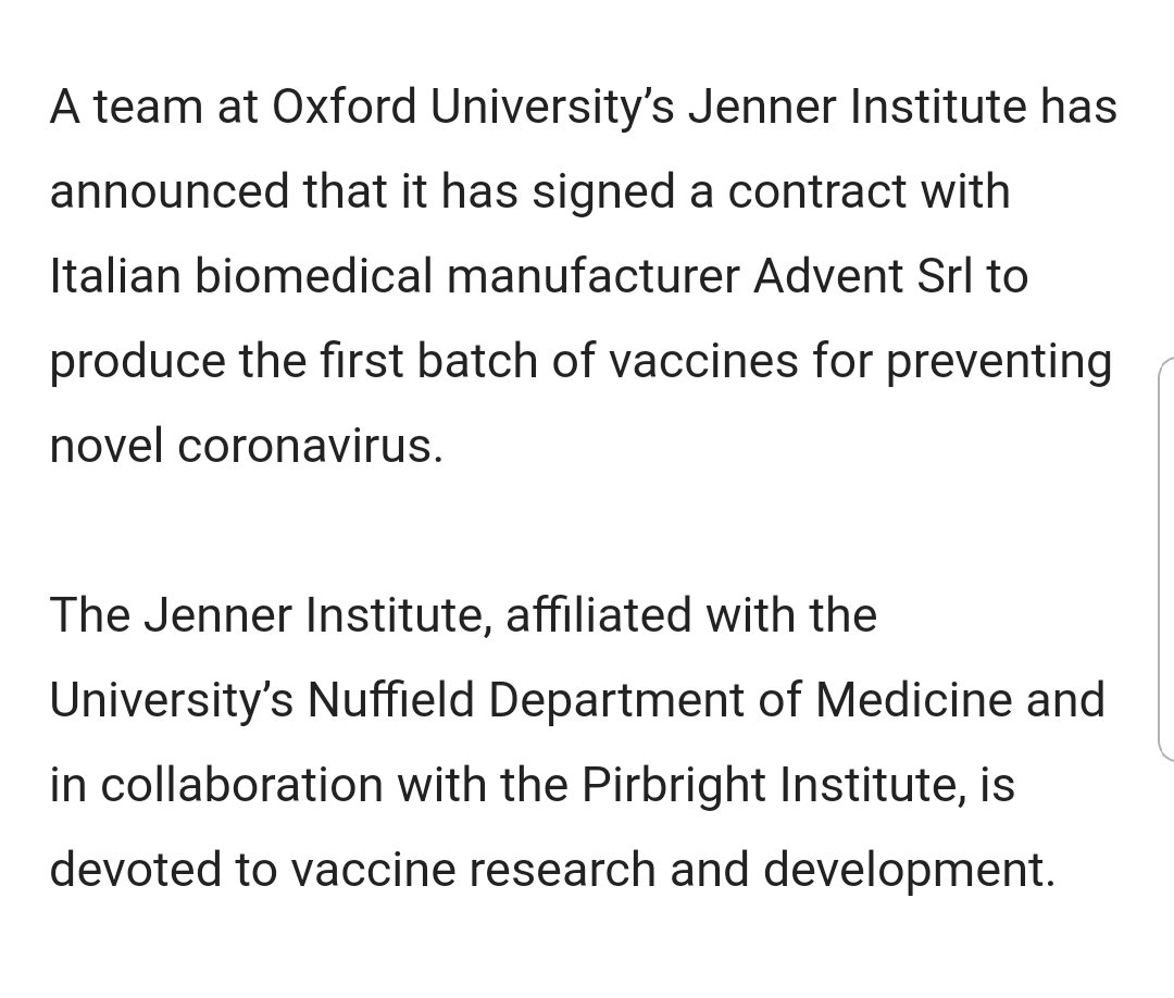 So in 'collaboration' with  #Pirbright  @JennerInstitute have a 'Granted'  #Patent for the  #coronavirus  #vaccine ?  #animals  #humans