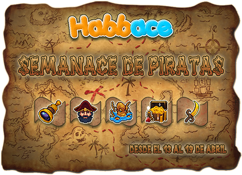 Habbace's tweet photo. Ha llegado nuestra trigésima segunda 🏴‍☠️Semanace de Piratas🏴‍☠️ en @ESHabbo No te puedes perder nuestra apertura este Lunes 13 de Abril a las 19 hrs hpe en nuestra Central “Isla del Tesorace”. Disfrutemos juntos de esta maravillosa aventura. ¡Te esperamos!. https://t.co/LUwsLOhCRX