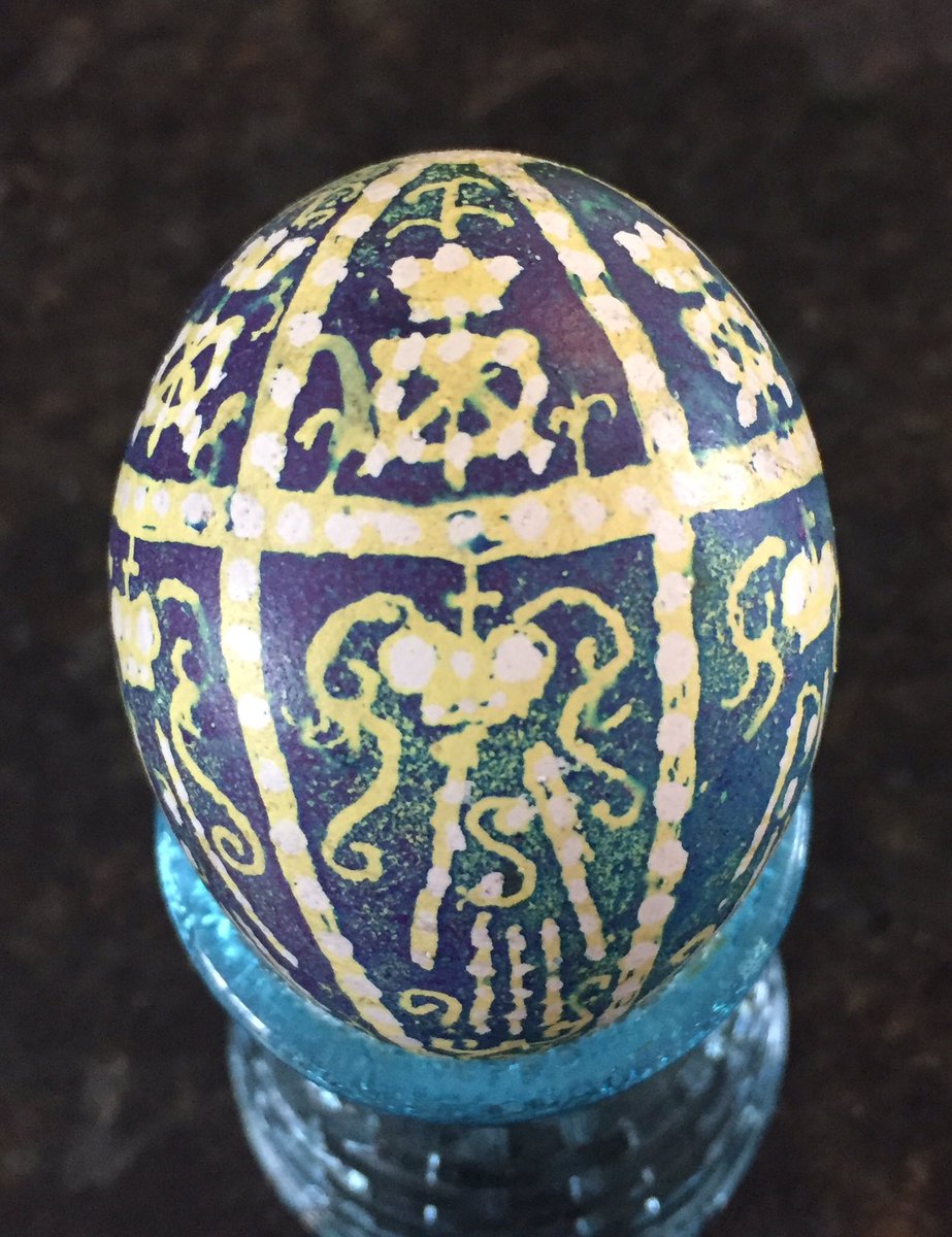 JM_Ekar's tweet photo. I present my take on the Twelve Monograms Fabergé Egg. #gettymuseumchallenge #Easter2020Edition #pysanky https://t.co/AMC931vJel