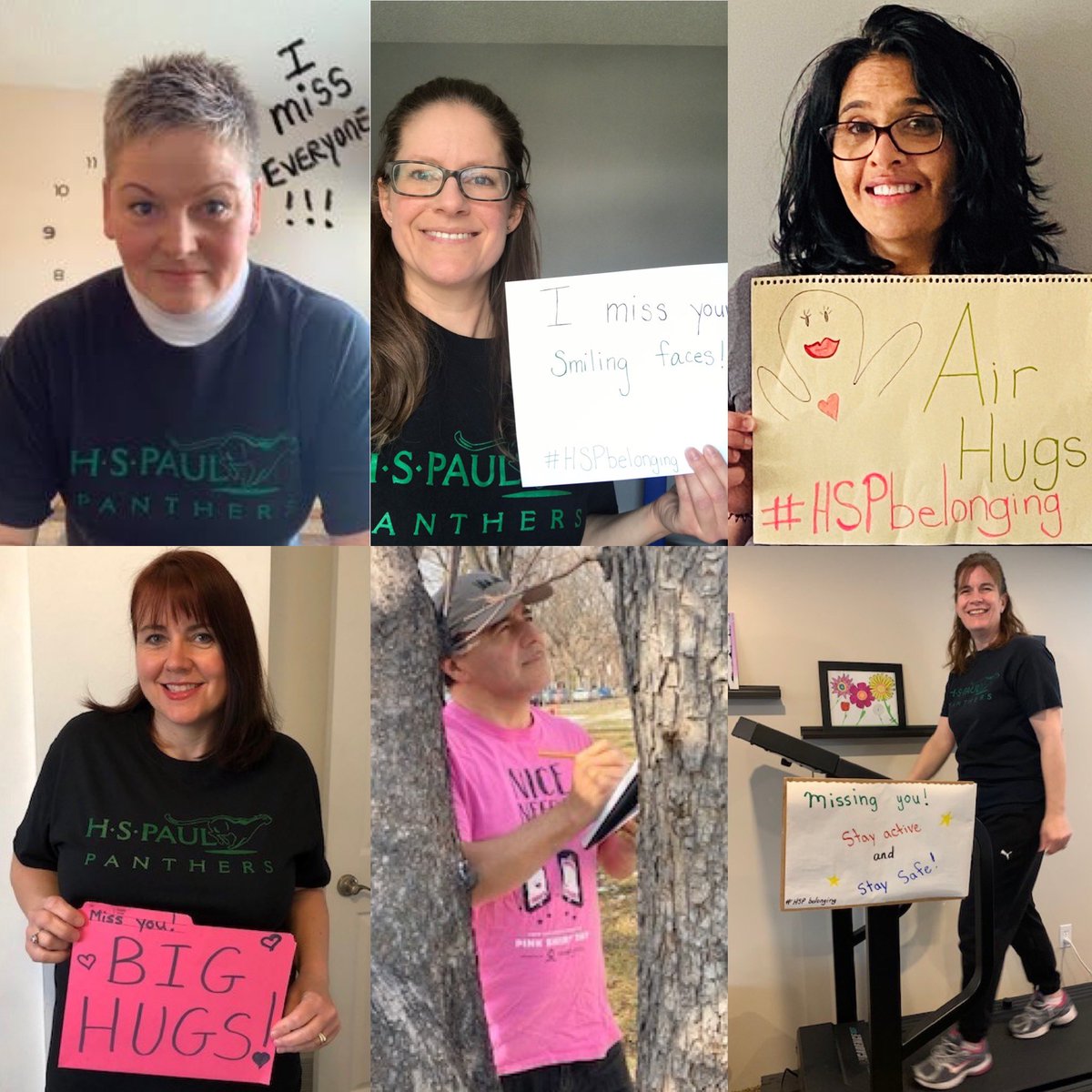 hspaulLRSD's tweet photo. More messages? Yes, please! Mrs. Desjardins, Mrs. Cunliffe, Ms. Shore, Mrs. Zebrynski, Mr. Coreas, and Mrs. Chilton-Durand have you on their minds. Big hugs, Panthers! @louis_riel_sd @hspaulLRSD #hspaulbelonging #airhugs https://t.co/Rhptarxwds