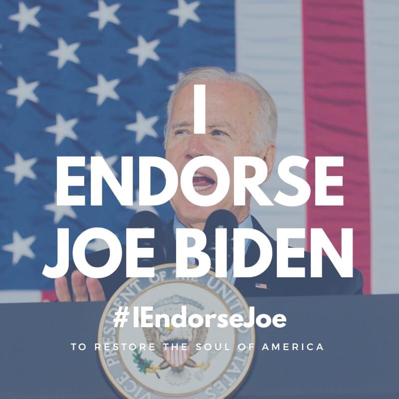 JustinYselonia's tweet photo. I too endorse @JoeBiden because of his empathy and caring nature! I call upon the resistance to endorse him as well! We must all rally behind Joe and defeat Donald Trump this November! #IEndorseJoe https://t.co/t8SdK57oCw