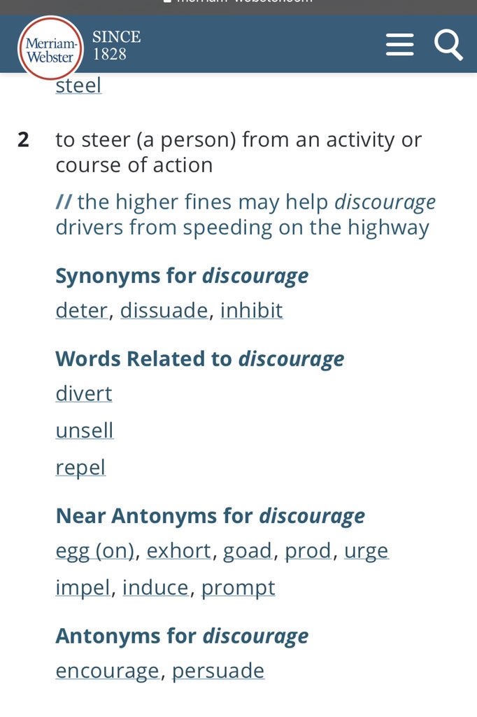 So why is this happening? Why is the enemy working so hard to discourage? Let’s look at some synonyms first:Divert, deter, repel, dampen, depress, to steer someone away from an action