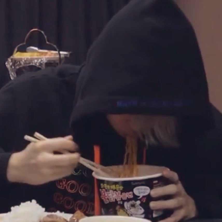 He loves his spicy noodles