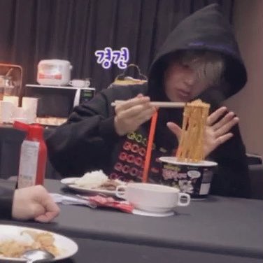 He loves his spicy noodles