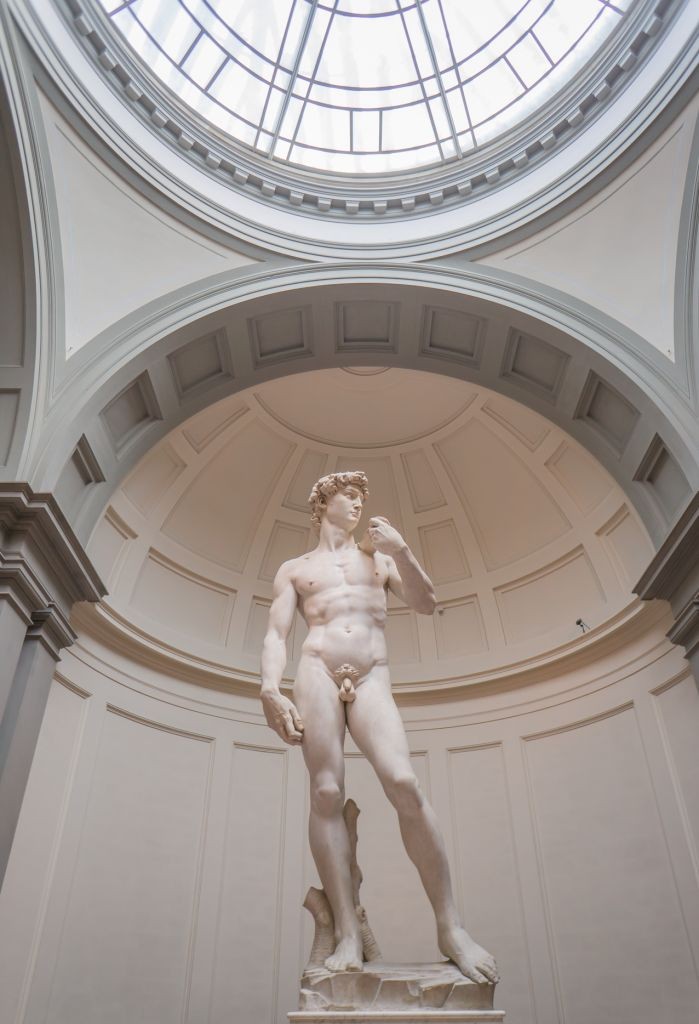 galleria dell'accademia- art museum in florence - mostly works from 14th to 16th century- second most visited art museum in italy- sculpture of david by michelangelo