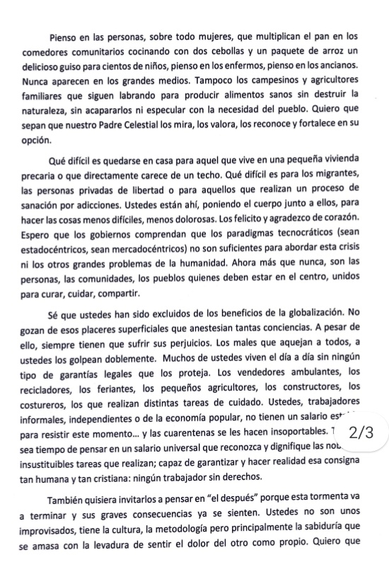 PaulaPenacca's tweet photo. Que no termine este domingo de Pascuas sin reflexionar sobre el enorme trabajo que realizan las organizaciones sociales

"Un ejército sin más arma que la solidaridad, la esperanza y el sentido de la comunidad que reverdece en estos días en los que nadie se salva solo"@Pontifex_es https://t.co/NRIAqbL6lK