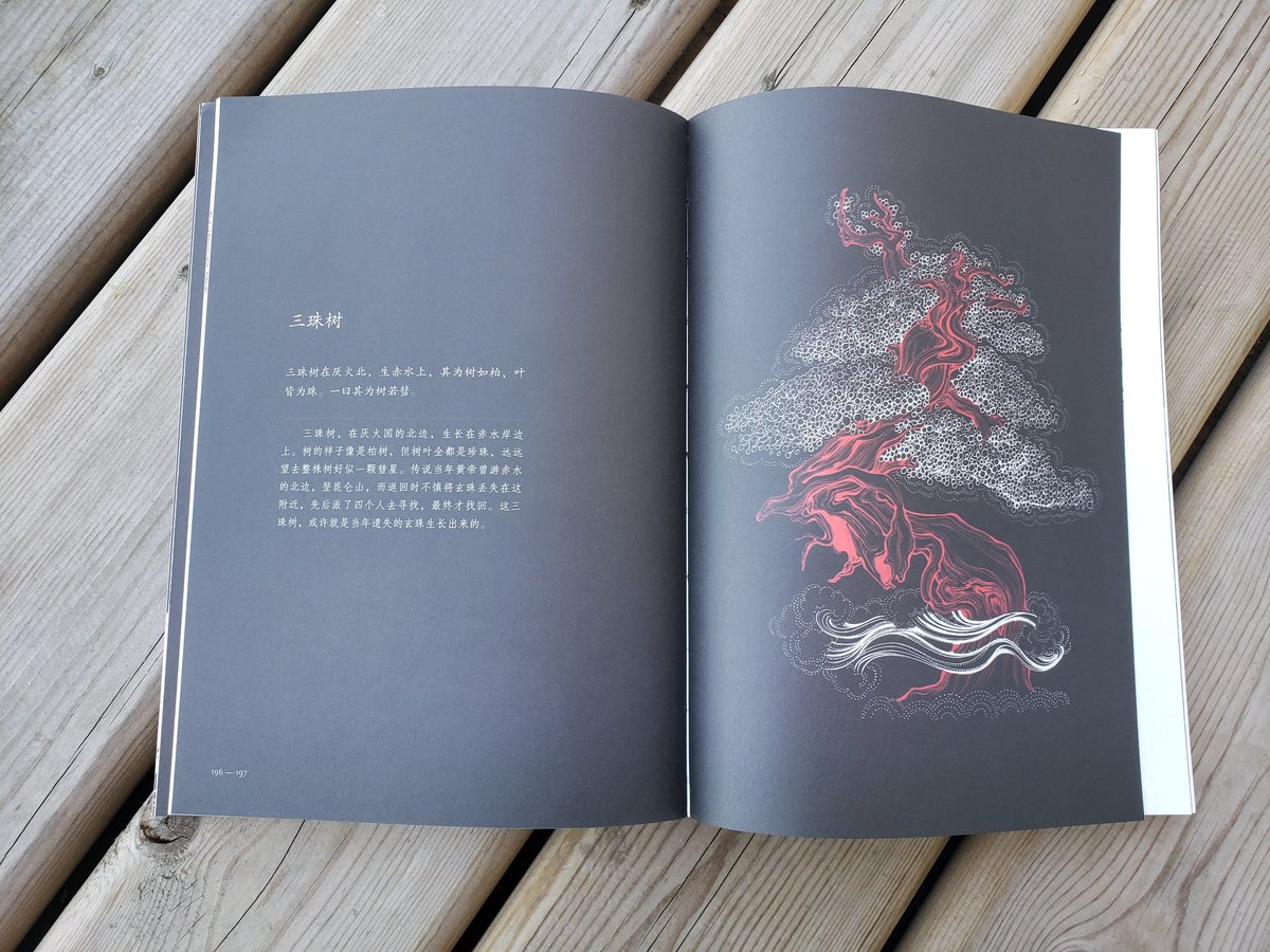 Photos of illustrations inside! It is like an ancient encyclopedia about supernatural beings and magical places