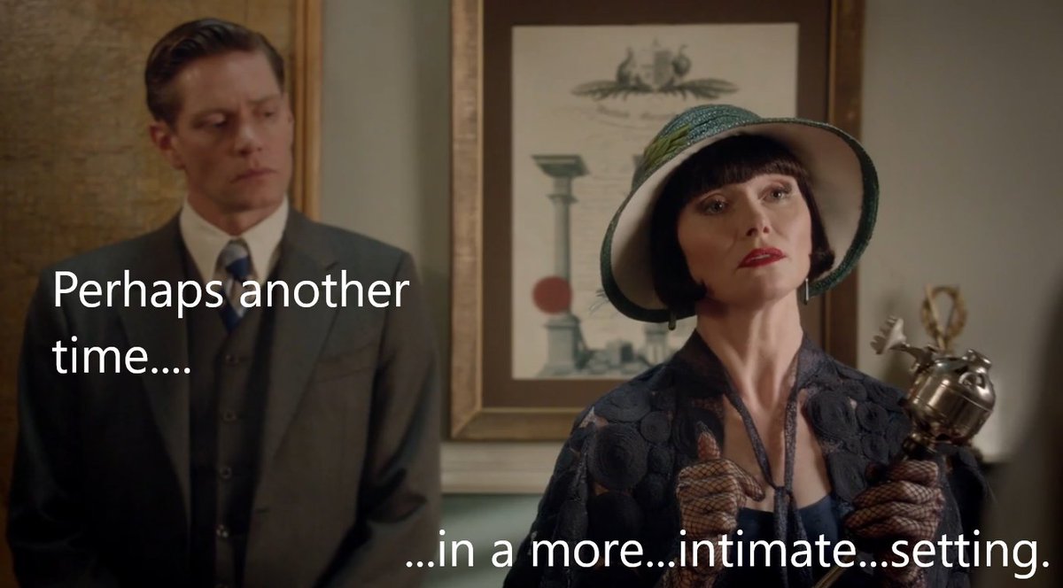 LadyEvery's tweet image. Symptomatic relief you say??? Doesn't sound so bad. Don't miss our podcast recap of Death and Hysteria (warning: vibrator jokes ahead): bit.ly/2Vquf5M #MissFisher #Podcast
