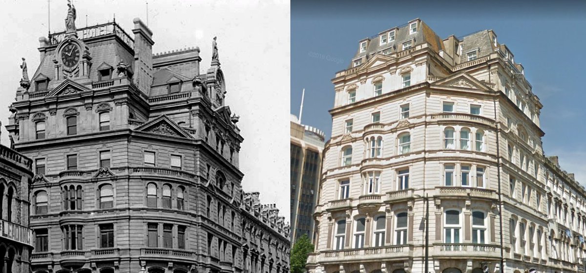 27) Royal Hotel St Mary Street - Original rooftop with clockfaces, statues, 'Royal Hotel' railing, chimneys etc. Luckily lower floors have been preserved mostly.