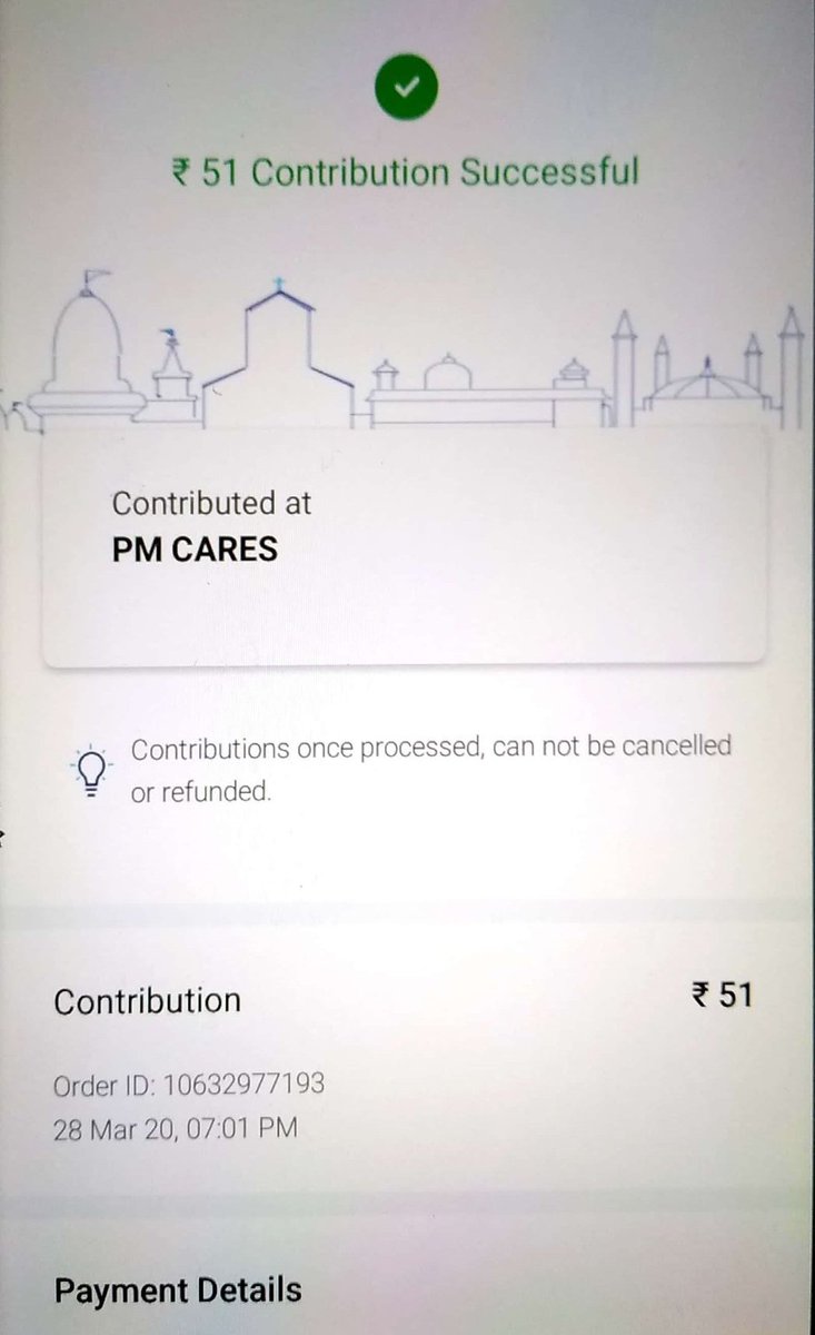 Aveejit2's tweet photo. A small contribution from my side to PM FUND, to fight back this Chinese virus, please do contribute and help our government, @narendramodi, @Paytm
#HUM_HONGE_KAMYAB https://t.co/8kJj98PCHy