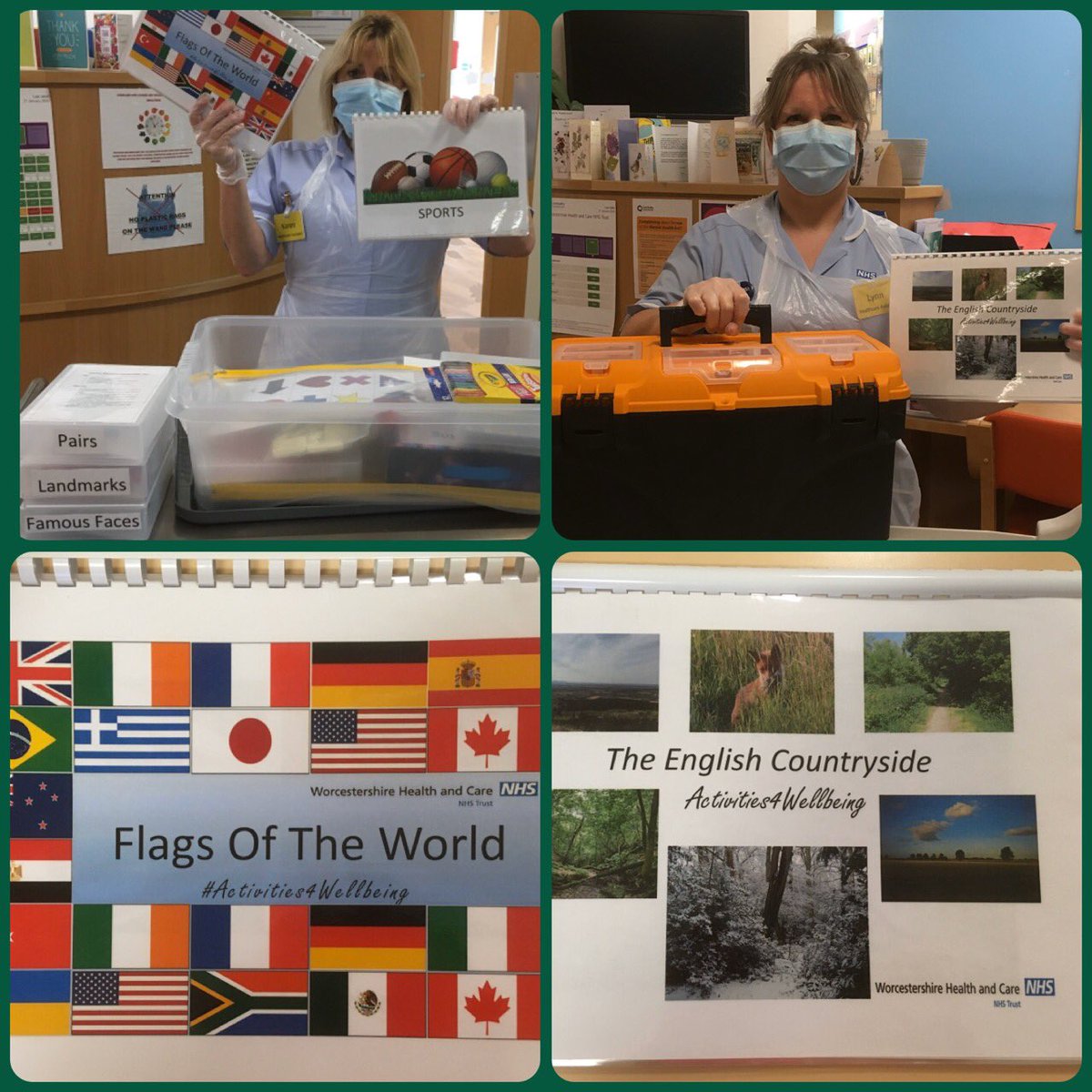Each patient on @OAIMS_HACW @WorcsHealthCare specialised #dementia ward has a range of laminated activities in their room based on interests + cognitive ability. These can be cleaned following infection control guidelines. We’re happy to share electronic copies <a href="/theRCOT/">Royal College of Occupational Therapists</a> <a href="/RCOT_MH/">RCOT Mental Health</a>