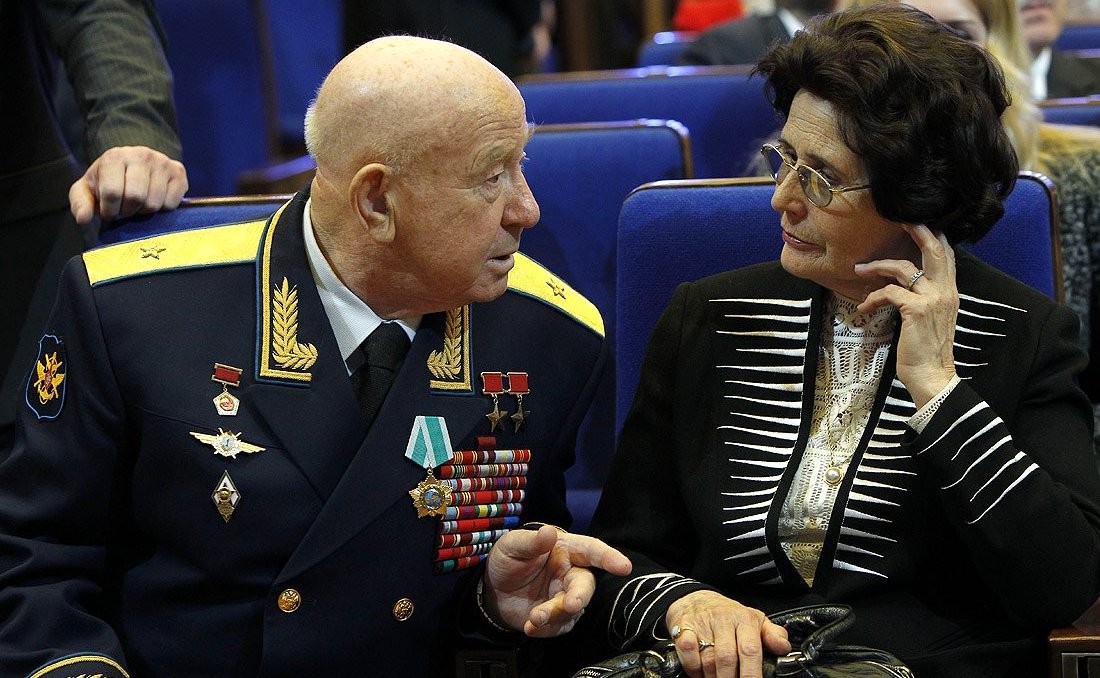 After the day’s celebrations, there are official galas for cosmonauts, technicians, & other space professionals to celebrate their accomplishments.This photo is from one of those galas in 2011. Pictured is Alexei Leonov & Yuri Gagarin’s widow Valentina Gagarina.8/