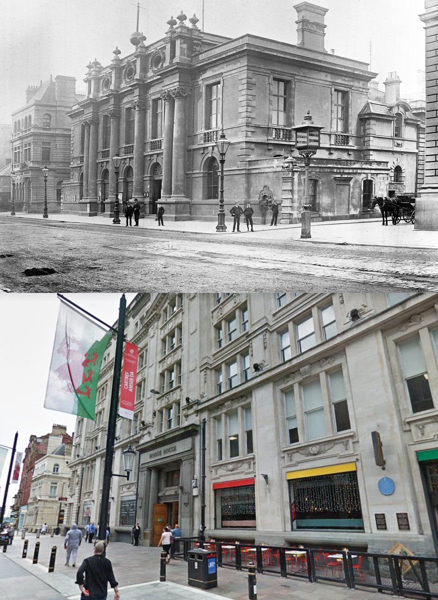 29) Old Town Hall St Mary St (Replaced by Hodge House) - Shame they couldn't live alongside eachother as Hodge House is also a grand looking building. I particularly like the Cardiff 'three arrows?' emblem above the doors. The building currently occupied by KFC is still there.