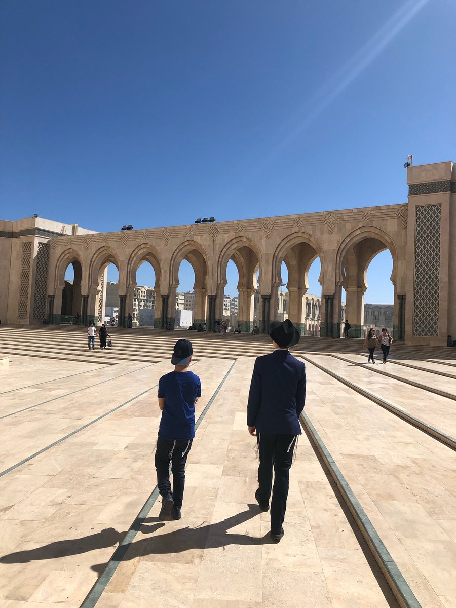 7/21 6 months ago, the day after Yom Kippur I stopped in Casablanca with my son Menachem after conducting a Yom Kippur Service in Malabo, Equatorial New Guinia. Rabbi Banons 11 year old son Mendy took us around Casablanca.