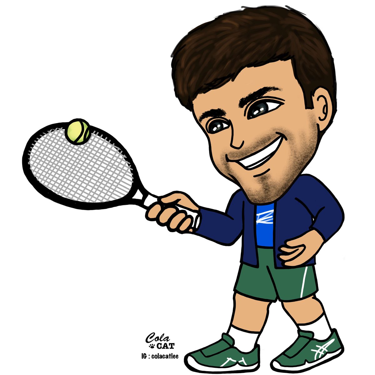 colacatlee's tweet photo. Novak completed the challenge, but where is the hat 🎩? 

https://t.co/sEaDhjMcXY
https://t.co/Ylwd1HwvC1

#digitalart #applepencil #ipadprodrawing #procreatecaricature #procreate #tennis #atp #novakdjokovic #novak #djokovic #nolefam #hattapchallenge #federerchallenge https://t.co/i0MIWRB9f4