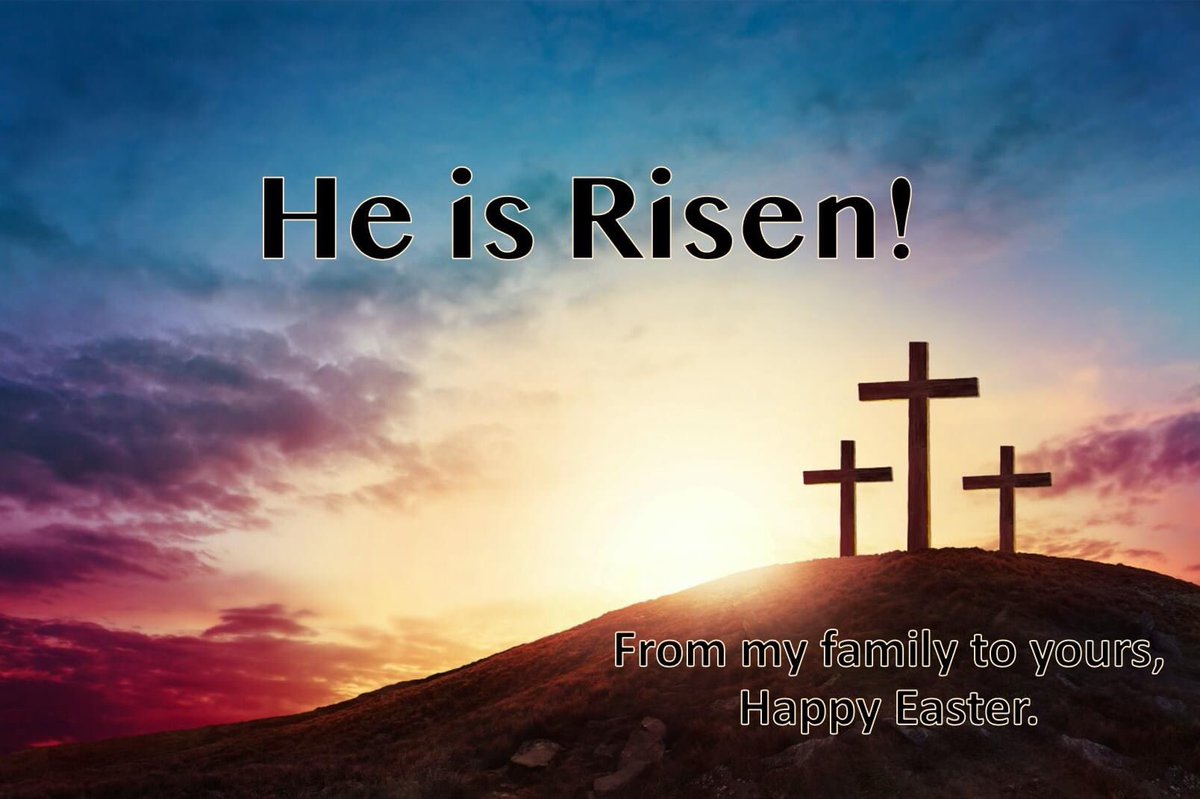 CBoothVA's tweet image. Happy Easter.
Matthew 28: 5-6 But the angel answered and said to the women, “Do not be afraid, for I know that you seek Jesus who was crucified. He is not here; for He is risen, as He said. Come, see the place where the Lord lay.