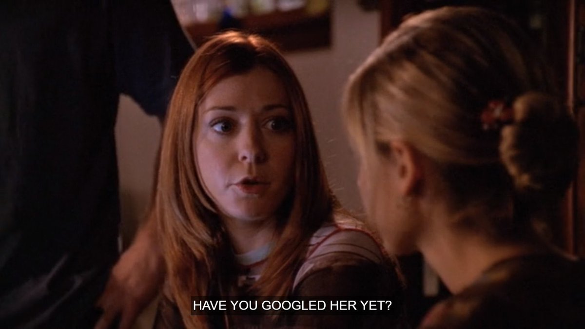 gray's tweet photo. New favourite fact: the earliest known use of google as a transitive verb was in Buffy the Vampire Slayer, 2002. https://t.co/qvAgQw4QRz