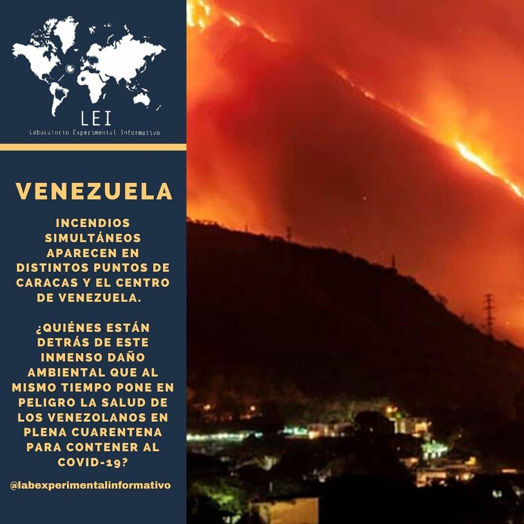 Cosole_Roj's tweet photo. ALERTA PUEBLO: Ciertos elementos podrían estar incendiado nuestras montañas y nuestros parques para enfermarnos y OBLIGARNOS a salir en cuarentena a los hospitales  corriendo el riesgo de contagiarnos y así causar una mortandad en #Venezuela . Quieren ver un Guayaquil en Caracas! https://t.co/WSQl66e5lz