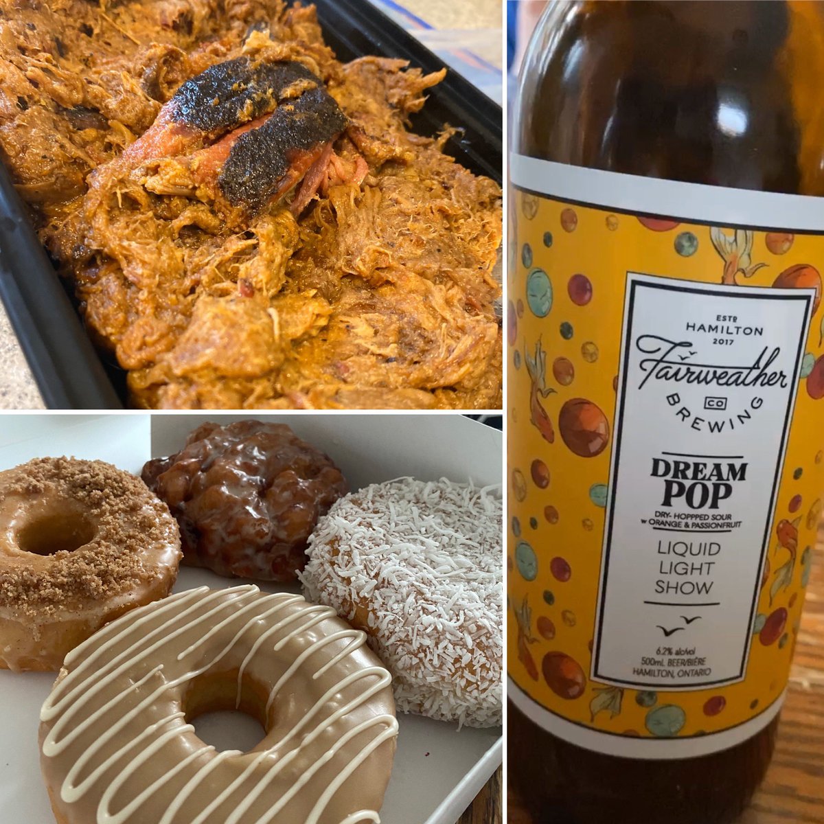 ScottRosts's tweet photo. With no family meals we did things a bit different for Easter this year, supporting local! Great pulled pork from @InThe_Smoke (we used buns from Riganellis in Thorold), a beverage from Fairweather (almost local in Hamilton) and dessert from @beechwoodinfo #shopSTC #supportlocal https://t.co/igRfHXIqWp