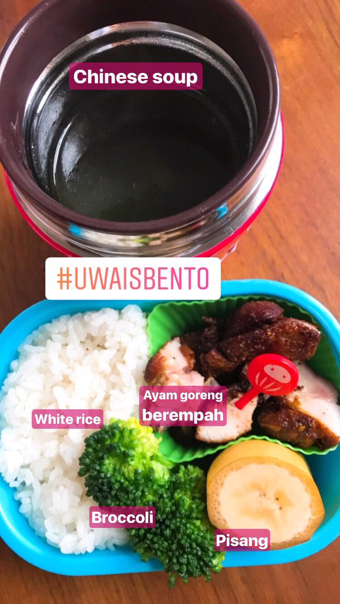 13/4/20Harini bawa ayam goreng berempah as bento, mama buat menu sendiri je tak follow menu youchien pon 