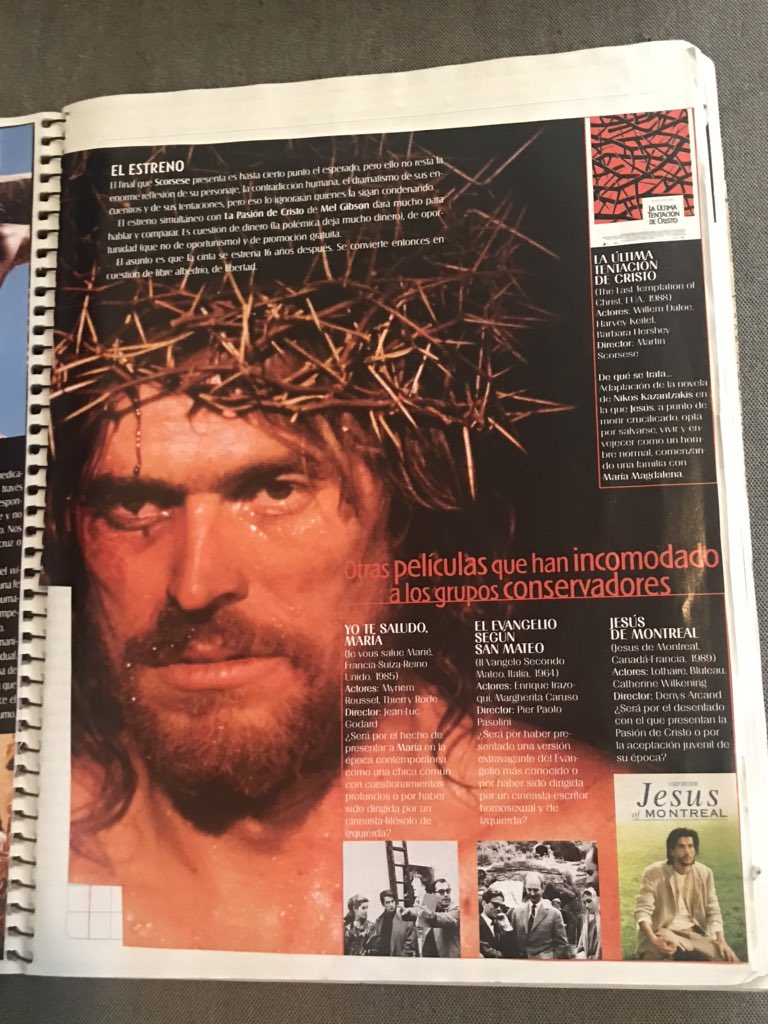 Curious fact. THE LAST TEMPTATION OF THE CHRIST was banned in Mexico for 16 years. In 2004 it finally got a theatrical release in the country. I was very mad because they didn’t let me in to see it. I eventually saw it on home video.