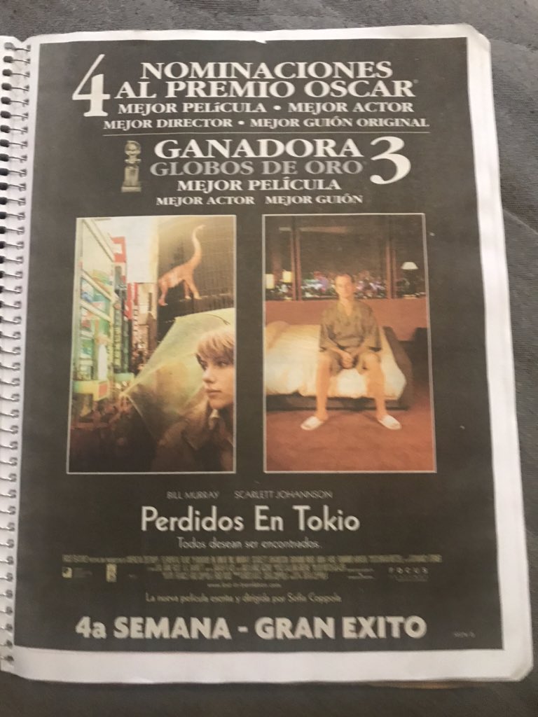 LOST IN TRANSLATION was called “Perdidos en Tokyo” (Lost in Tokyo) a very literal title.