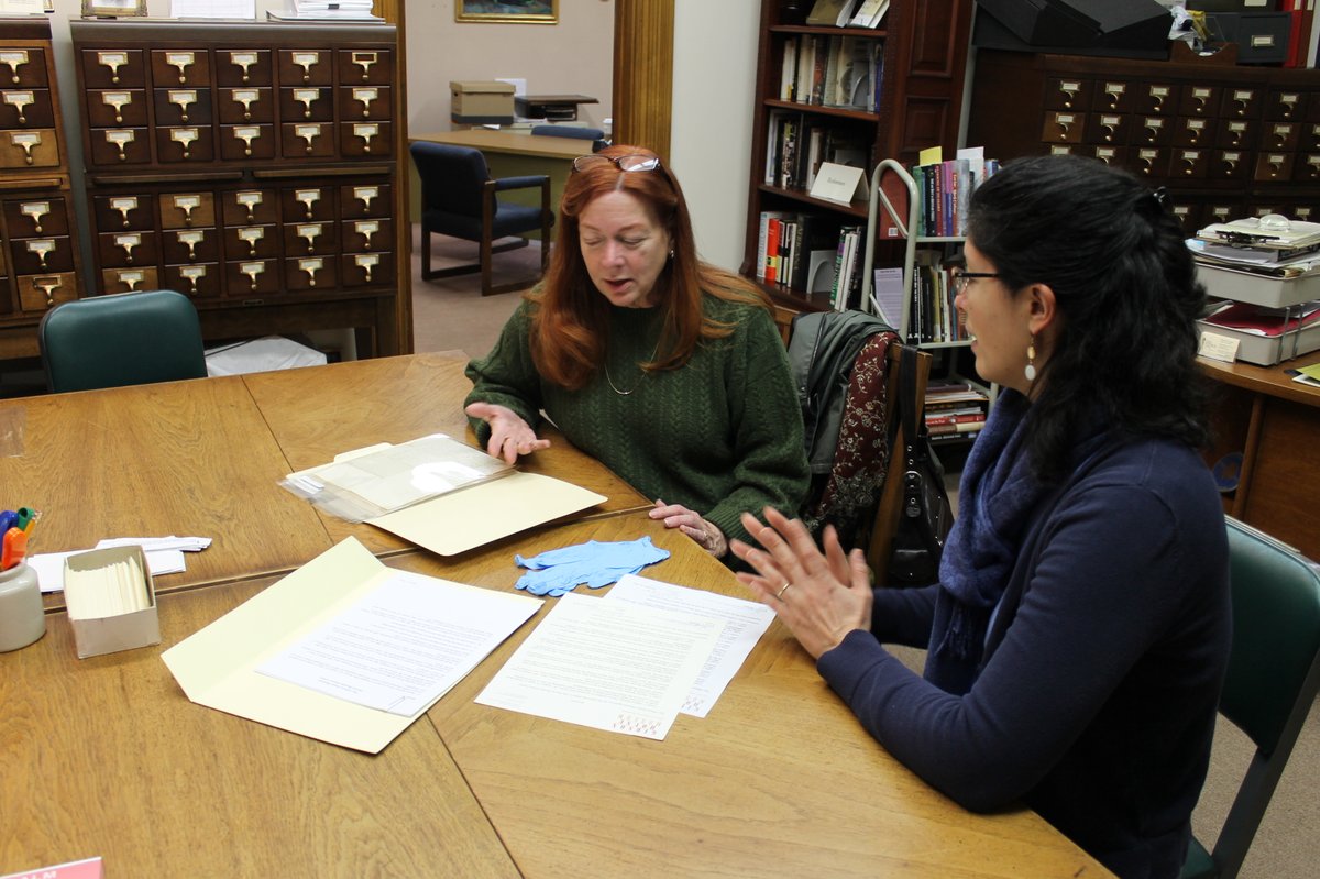 HBStoweCenter's tweet photo. #Archive30 The day we acquired 11 Stowe letters for the #StoweCollections from the @GibsonHouseMuseum in 2017. It’s always nice to meet fellow #ArchivePeople and get to learn about our similar histories – did you know the Stowes, Warrens, and Gibsons are related by marriage? https://t.co/bxB6l1stdA
