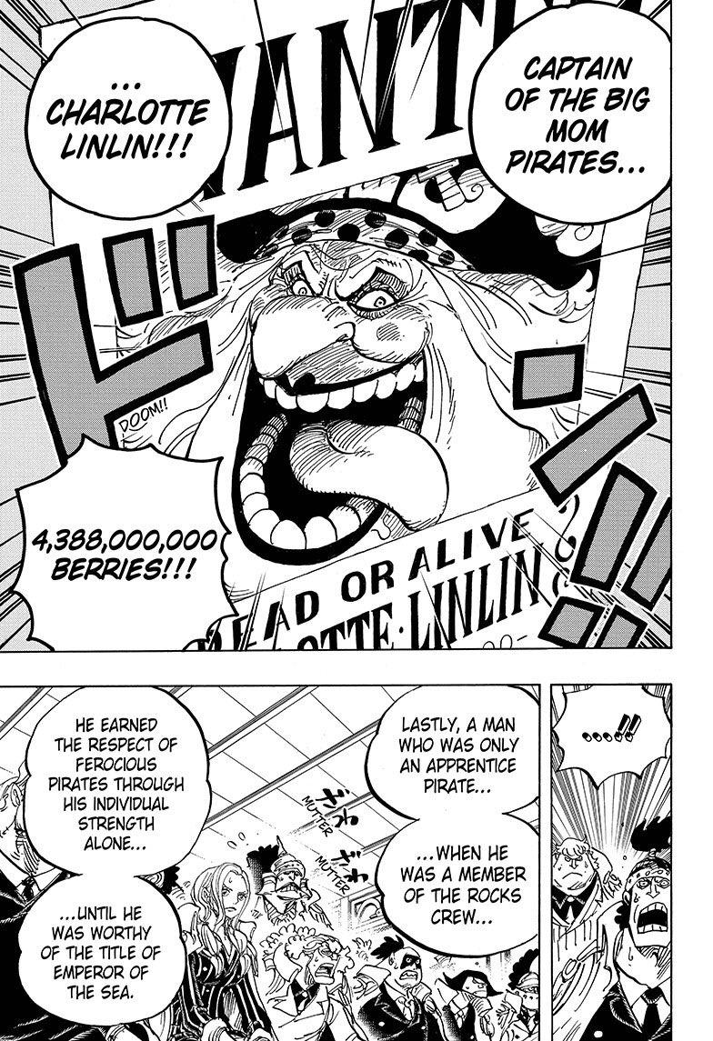 8. Bounty reveal of Gold Roger, Whitebeard, and Yonkos.