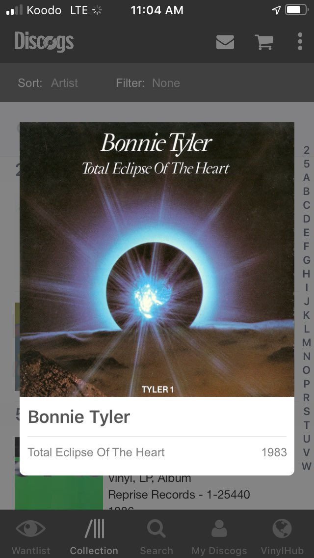 biogeomicroblog's tweet photo. Day 22 #shakeyourdiscogs pick: Bonnie Tyler, Total Eclipse of the Heart. randomvinyl #randomrecord @discogs https://t.co/QZSjTpgPtd