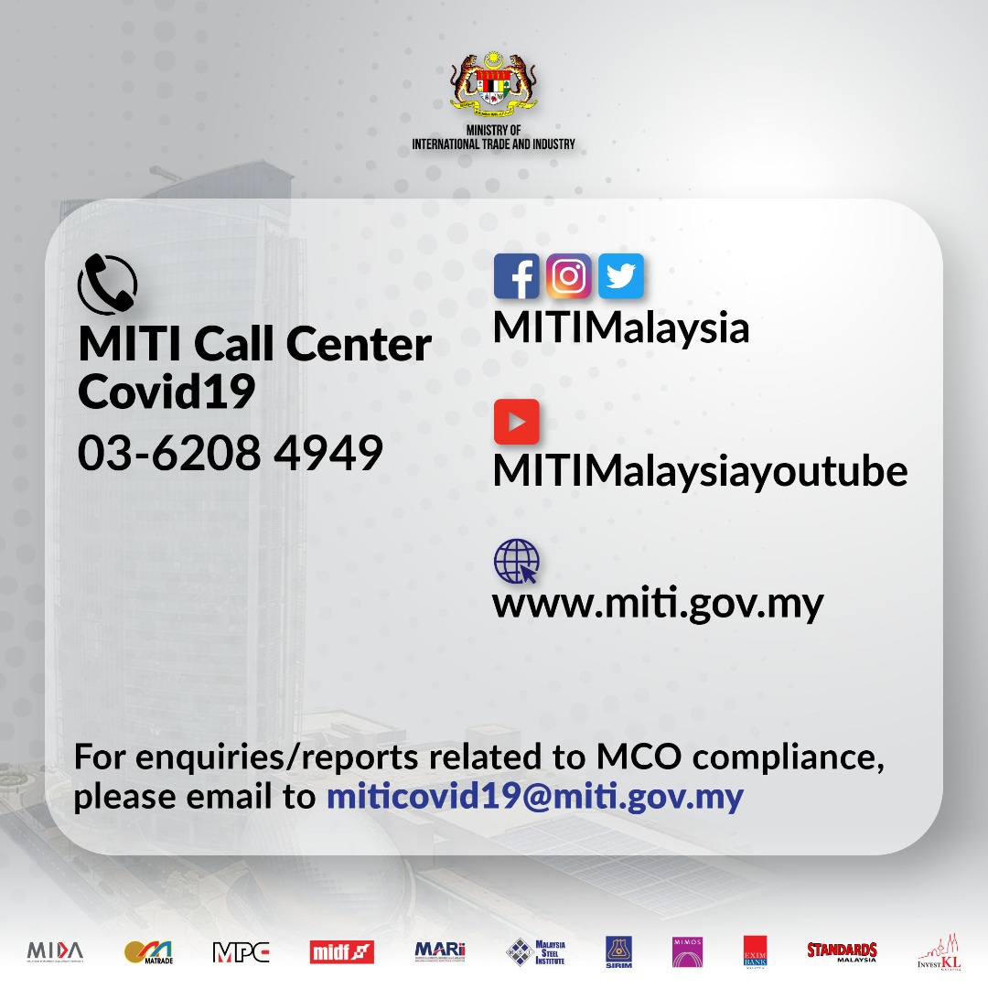 Miti Malaysia On Twitter These Are The Platforms For Malaysian Companies Industries To Communicate With Miti During The Movement Control Order Mco Azminali Limbanhong Lokmanhakim Ali Https T Co C79vfygsqw