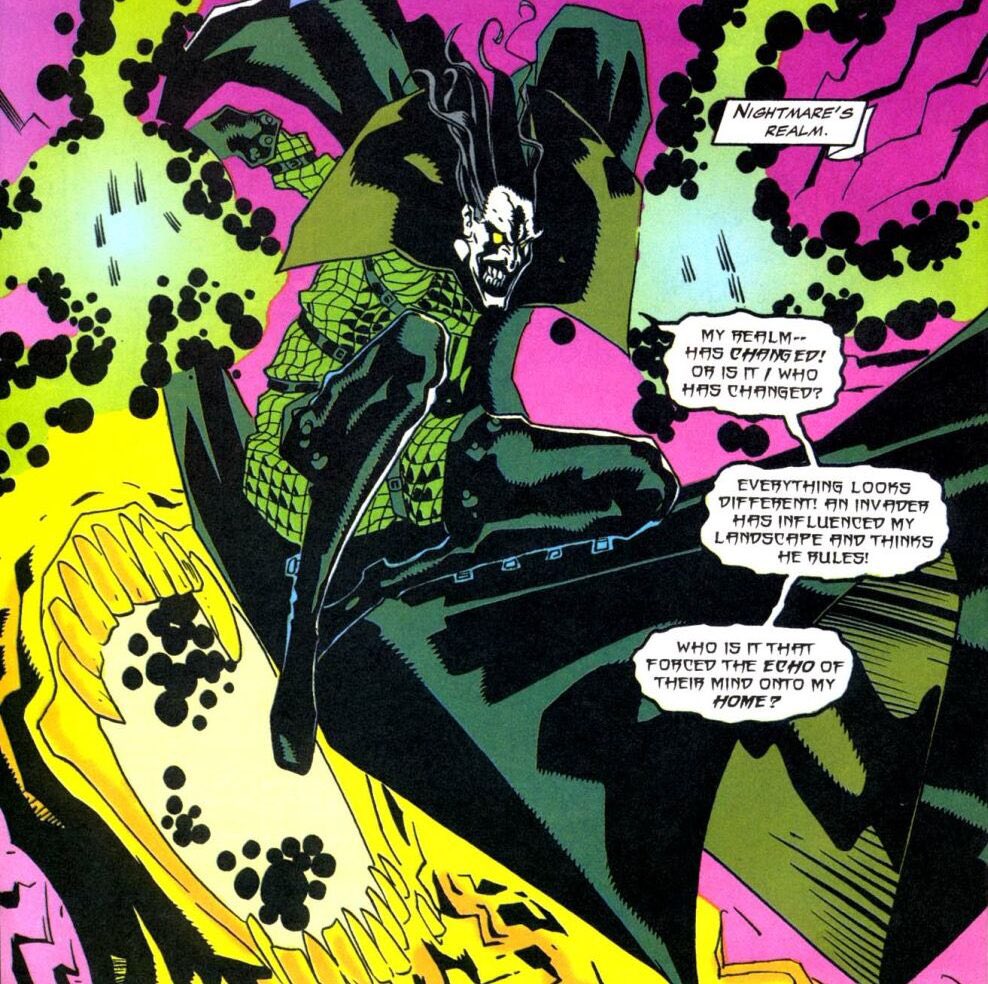WednesdayComix's tweet photo. @DT2ComicsChat Seriously though, a villain conceptualized after #FreddyKrueger or #Marvel’s #Nightmare as the ugly manifestation of humanity/galaxy’s worse dreams. Dreame from #DCComic’s #Sandman (Vertigo) would be the avatar of the #GreyLantern whose ring is empowered by Limbo itself. https://t.co/iHxeBi3XXl
