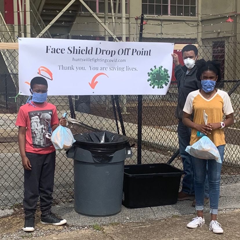 A ton of people from all over the city (Huntsville, Alabama) have been 3D printing face shields for doctors, nurses, and other frontline medical workers.